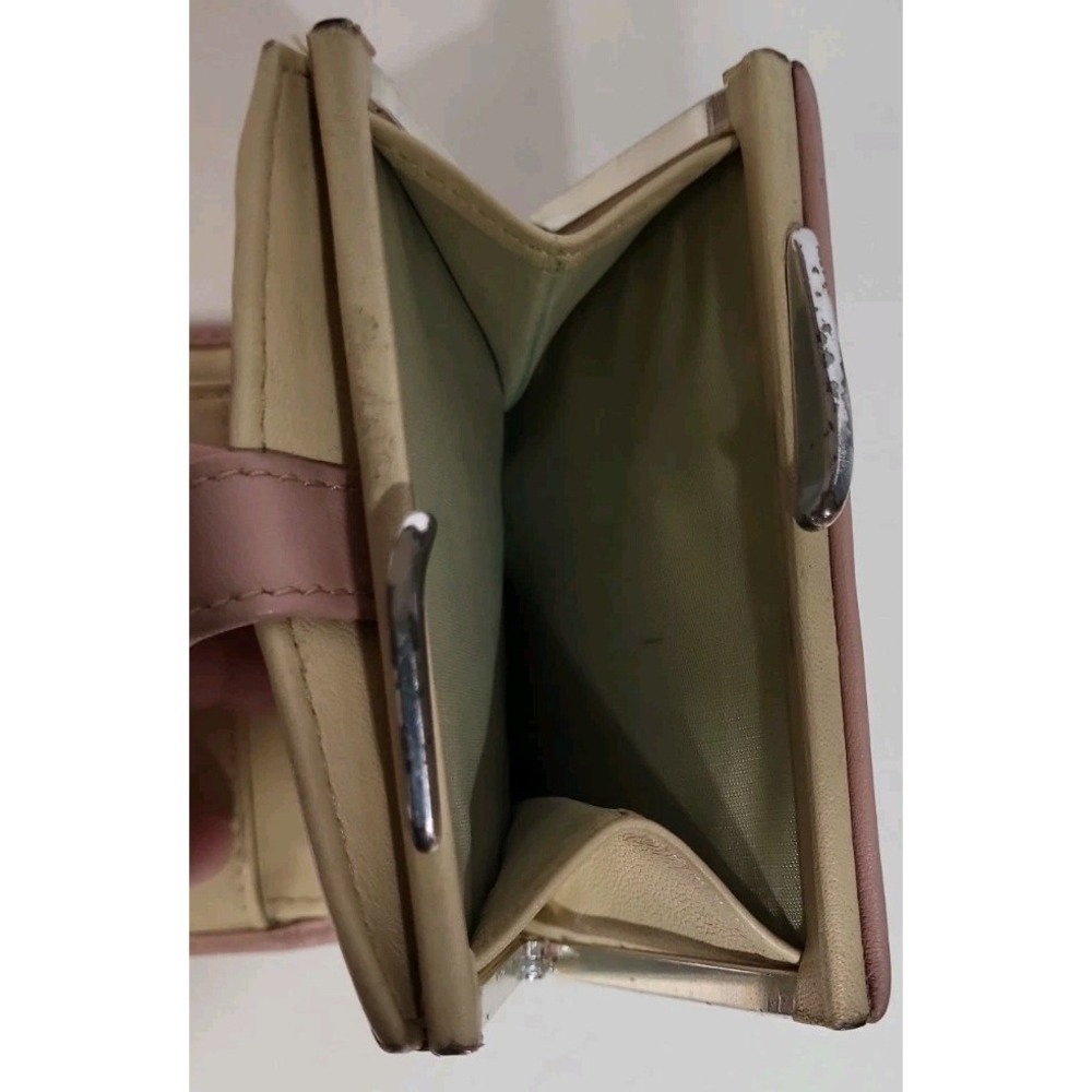 Vintage Brighton Pink Soft Leather Wallet BillFold Organizer Heart Change Pouch - Picture 4 of 15